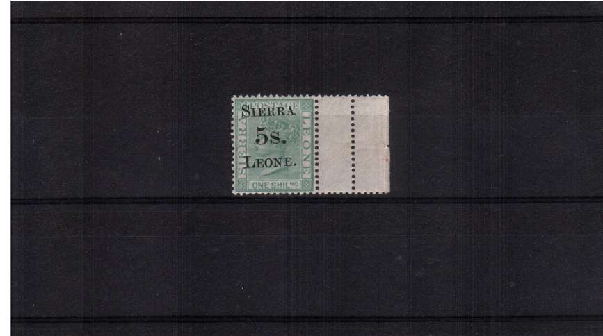 The 5/- SURCHARGE. A superb UNMOUNTED mint right side marginal single. A scarce stamp to find unmounted!