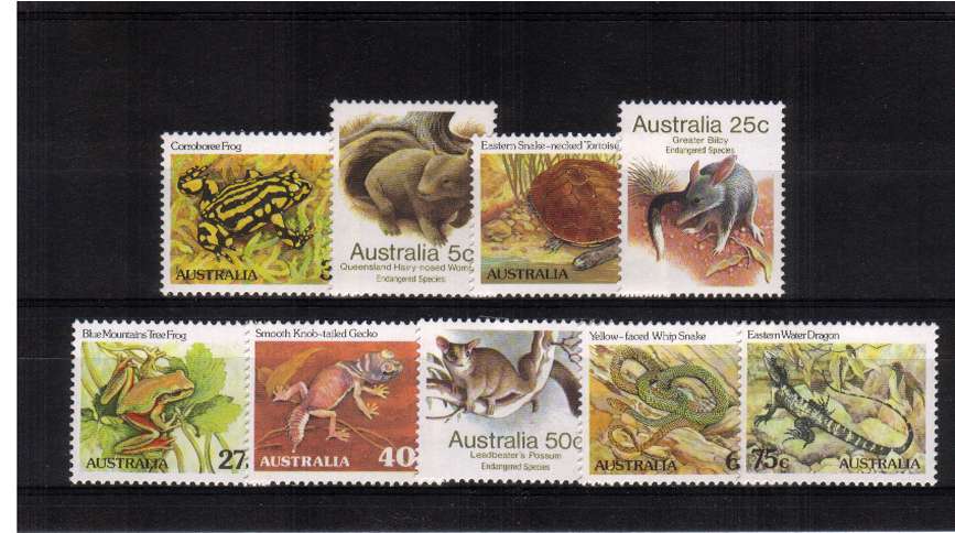 Animals and Reptiles set of nine - Perforation 14x14�