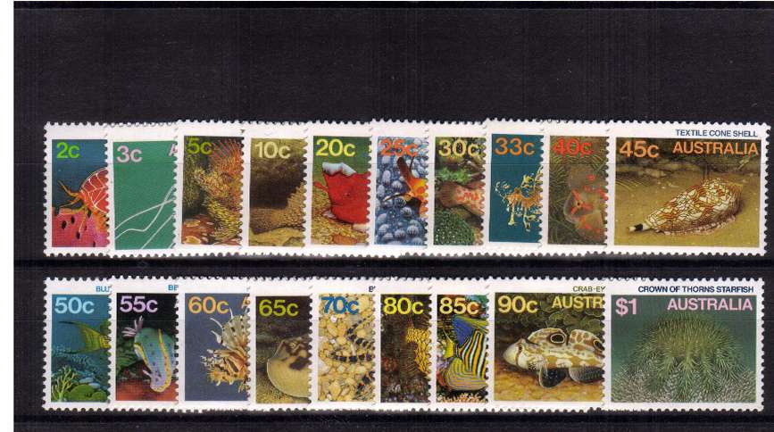 Marine Life set of nineteen superb unmounted mint