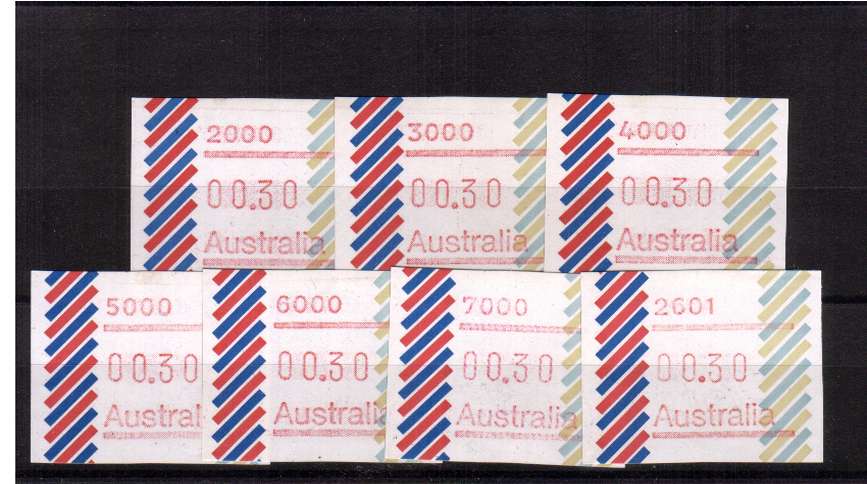 30c ''Barred Edge'' FRAMA set of superb unmounted mint<br/>Issue Date: 22 FEB 1984