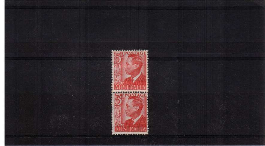 3d Scarlet in a mounted mint coil join pair