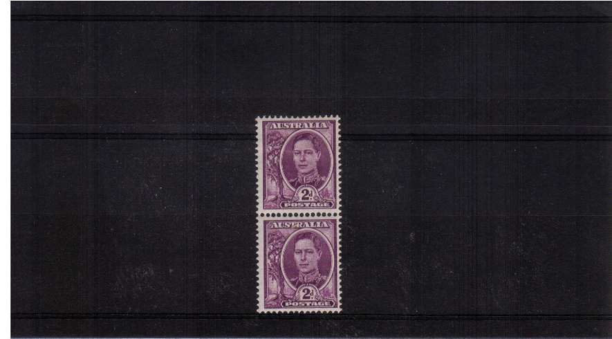 2d Bright Purple in a mounted mint vertical; coil pair. SC Cat �90