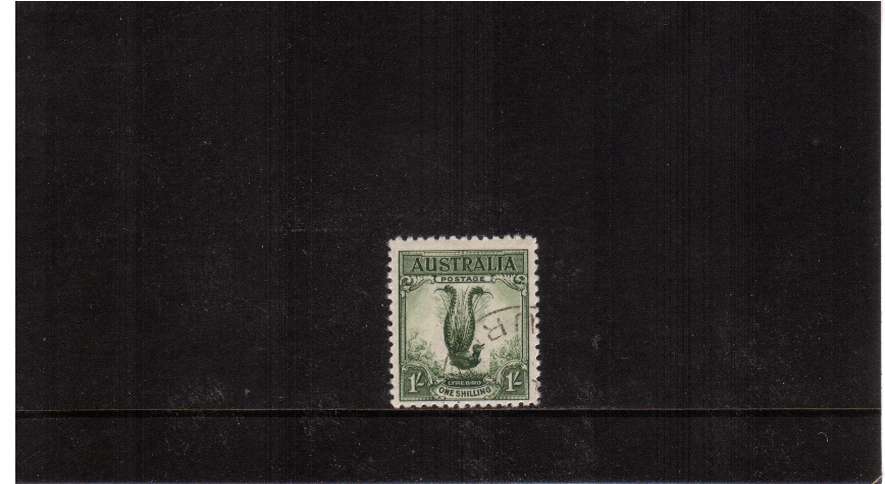 1/- GreenSuperb Lyrebird. A superb fine used (CTO) single ironically unmounted mint!