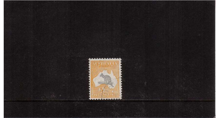 5/- Grey and Yellow - Superb Cancelled To Order