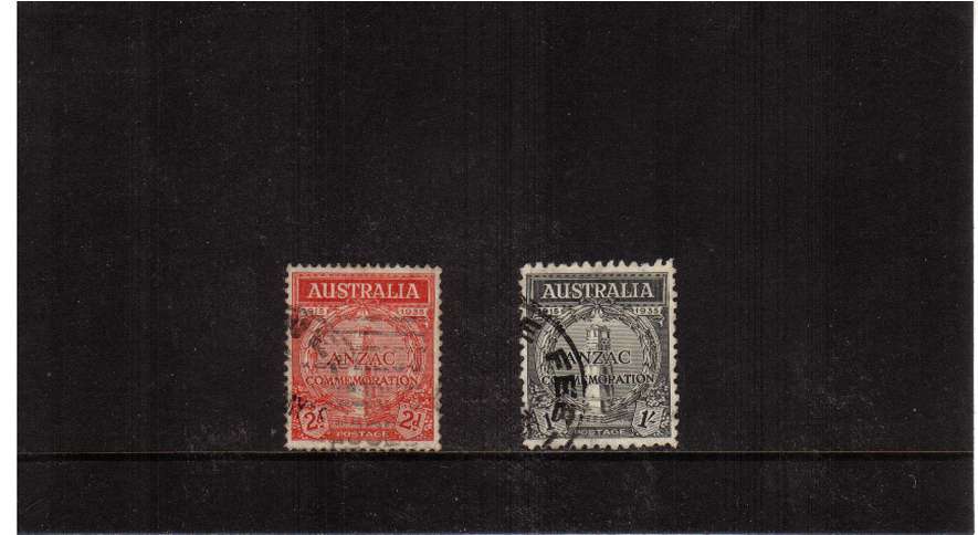 20th Anniversary of Gallipoli Landing set of two good used. SG Cat �42 

