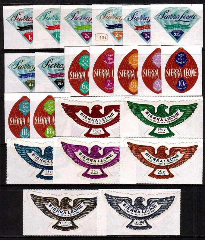 Diamonds and Palm Nut Oil self Adhesive set of twentytwop superb unmounted mint.