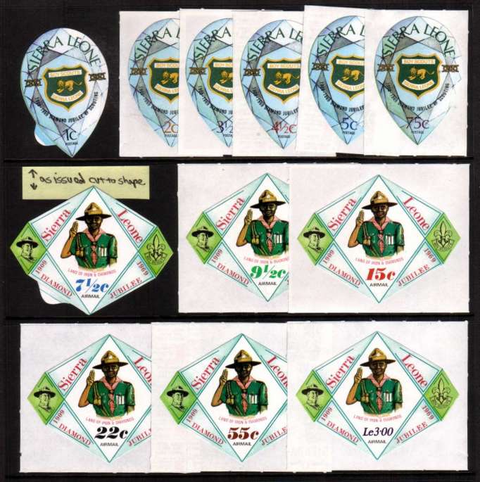 Boy Scouts Diamond Jubilee<br/>Set of twelve self adhesives superb unmounted mint.<br/><b>QQW</b>