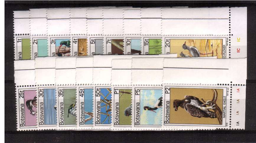 Birds definitive set of seventeen in superb unmounted mint corner singles.
<br/><b>QXQ</b>