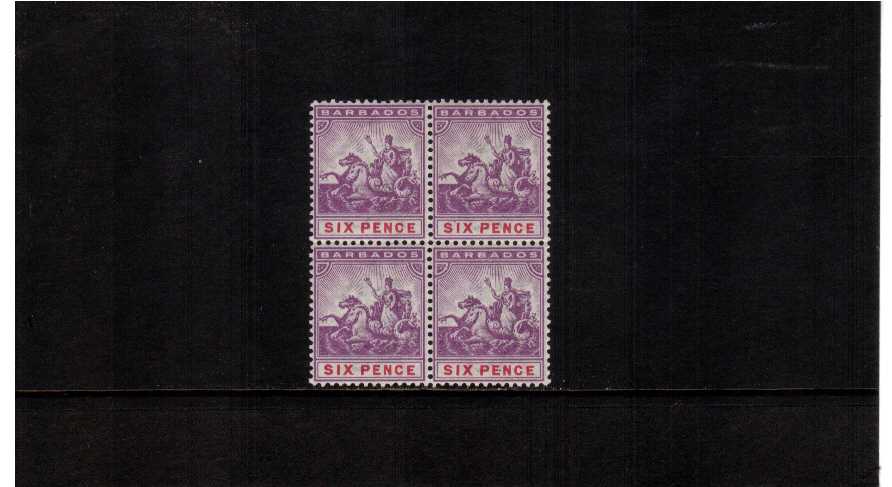 superb unmounted mint block of 4, one stamp mounted