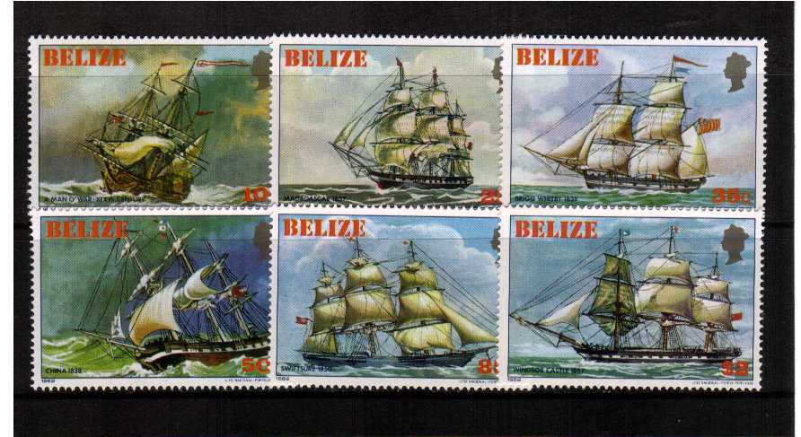 sailing ships set of 6 superb unmounted mint
