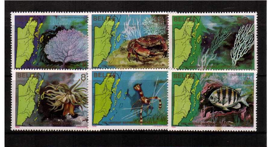 marine life set of 6 superb unmounted mint