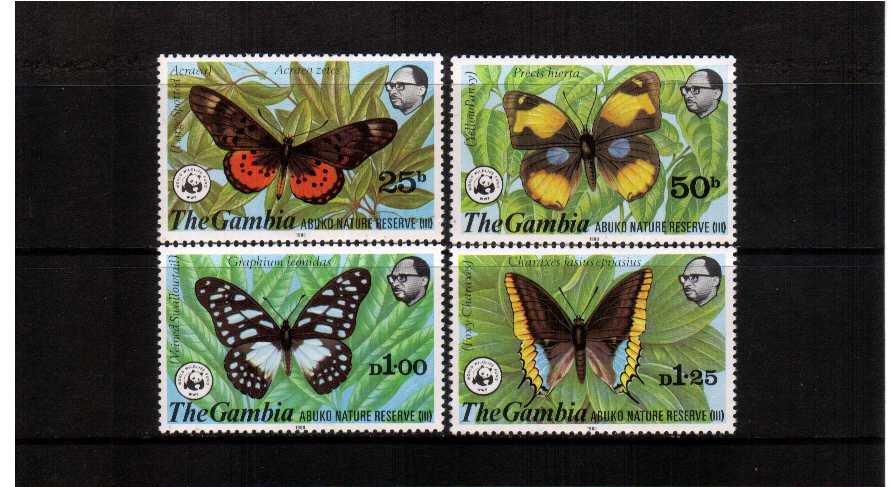 wwf butterflies set of 4 superb unmounted mint