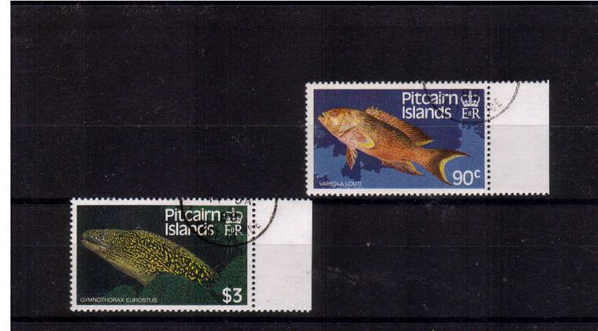 Fish - Superb fine used right side marginal singles set of two.
<br/><b>QPQNO</b>