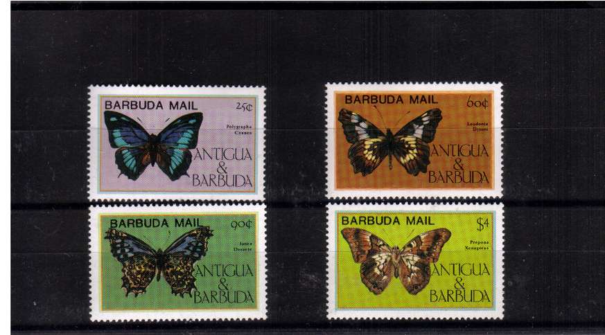 The scarce Butterflies set of four superb unmounted mint