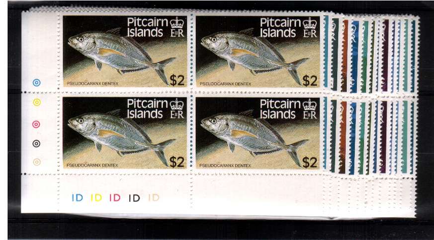 Fish - set of thirteen in superb unmounted mint corner cyliner blocks of four
<br/><b>QZQ</b>