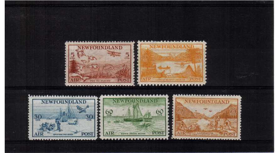 A fine mounted mint set of five.