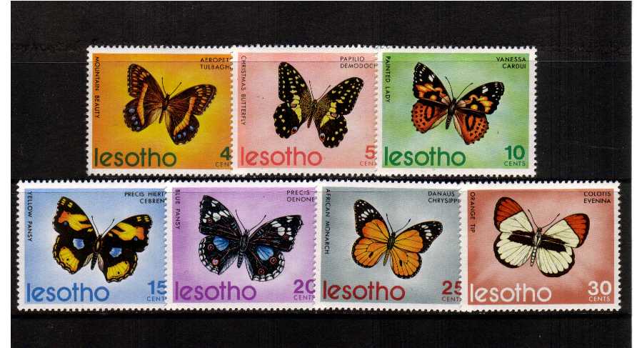 butterflies set of 7 superb unmounted mint