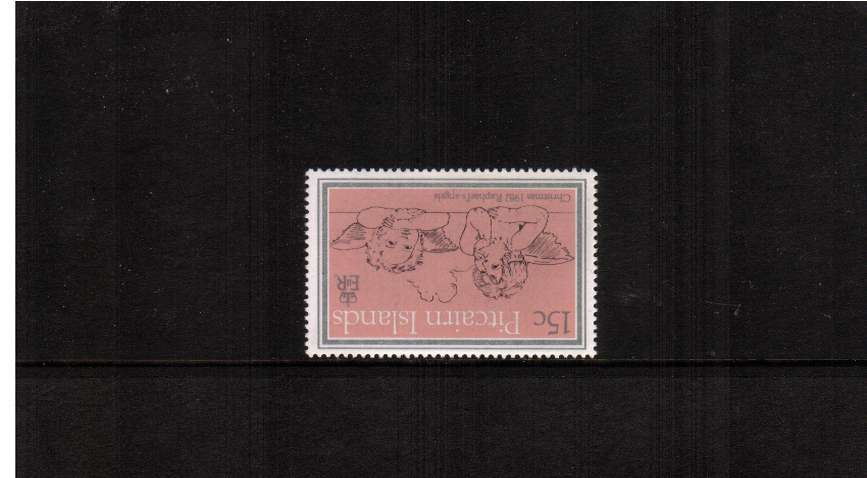 15c Christmas single superb unmounted mint with WATERMARK INVERTED.