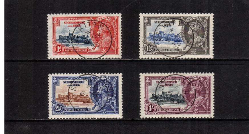 Silver Jubilee set of four superb fine used each stamp cancelled ''on the nose''! Gem set.<br/><b>SEARCH CODE: 1935JUBILEE</b>