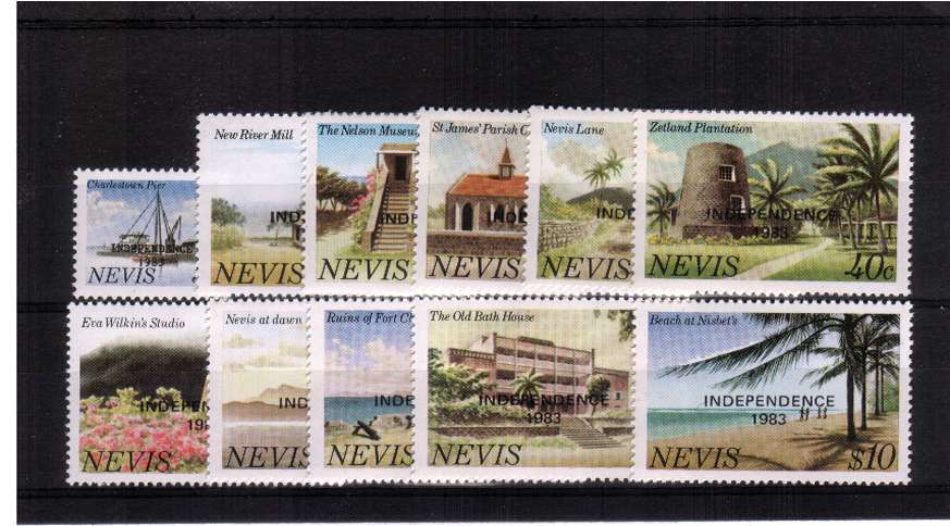 The ''INDEPENDENCE 1983'' overprint set of eleven without overprint