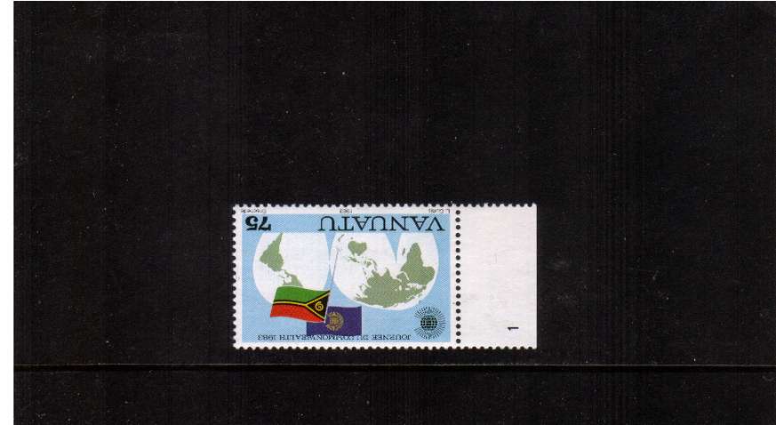 Commonwealth Day 75v marginal single with INVERTED WATERMARK superb unmounted mint.