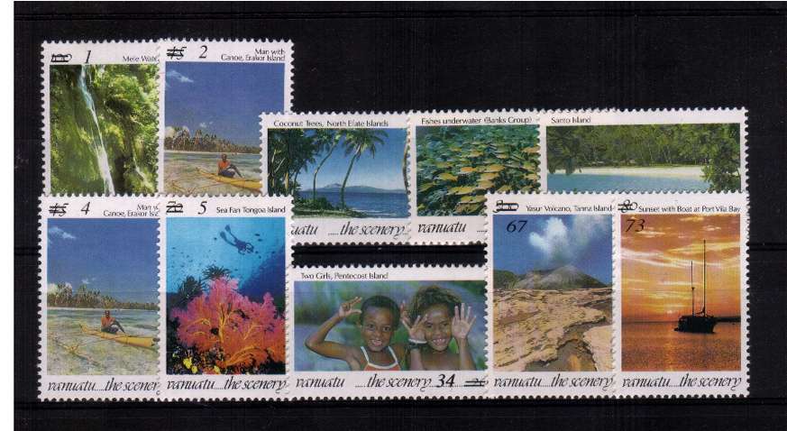 The complete surcharge overprint set of ten superb unmounted mint.