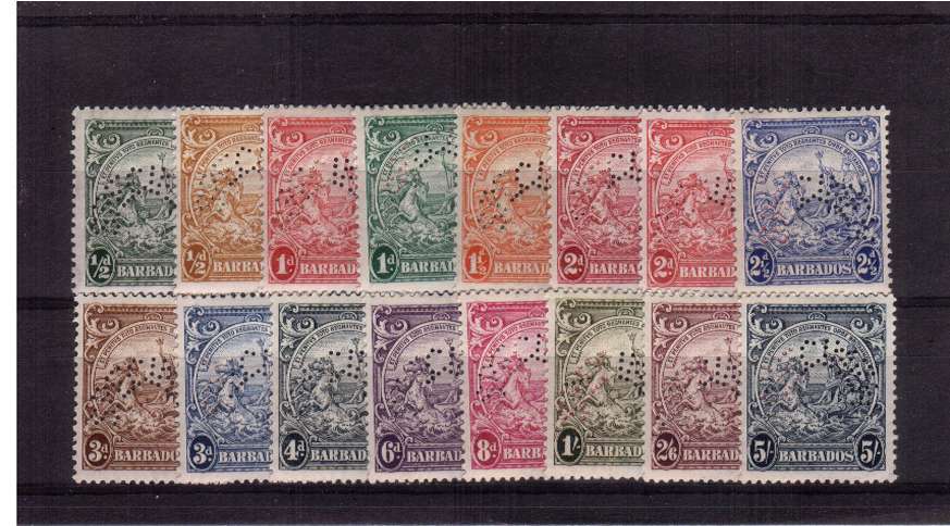 The Badge of Colony set of sixteen lightly mounted mint perfined ''SPECIMEN''. A fine set. SG Cat �375.00
<br/><b>ZQC</b>