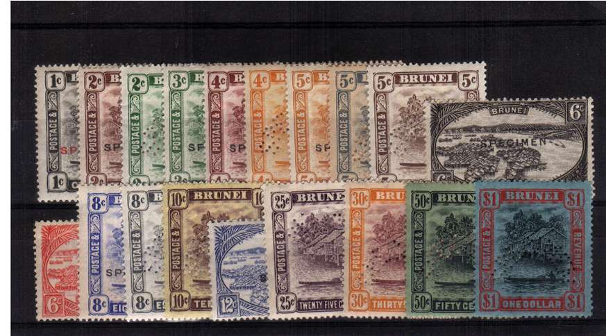 A fine lightly mounted mint set of nineteen perfined or overprinted ''SPECIMEN''. Scarce!! SG Cat �450
<br/><b>ZQC</b>
