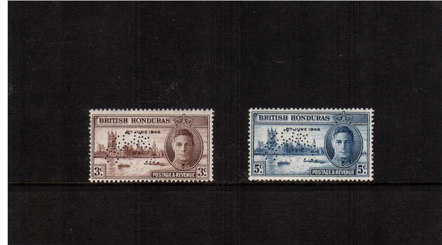 The Victory set of two superb unmounted mint perfined ''SPECIMEN''. Scarce unmounted!
<br/><b>ZQC</b>