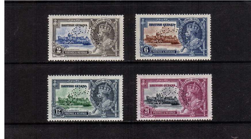 The Silver Jubilee set of four lightly mounted mint perfined''SPECIMEN''.<br/><b>SEARCH CODE: 1935JUBILEE</b>