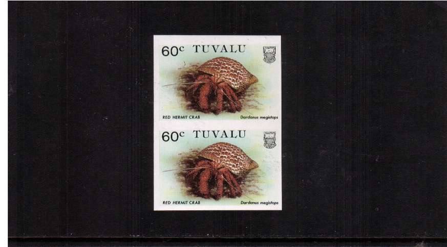 Crabs Issue 60c value in a superb unmounted mint IMPERFORATE vertical pair.