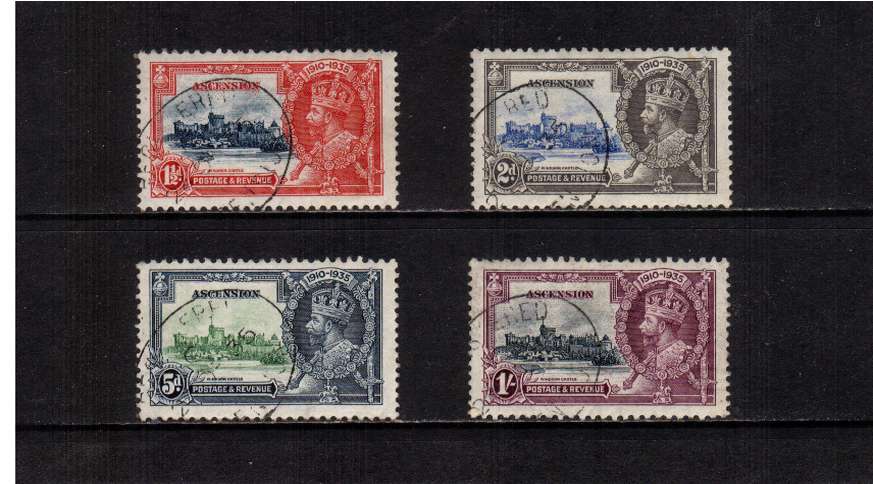 Silver Jubilee set of four superb fine used with matched oval cancels.
<br/><b>SEARCH CODE: 1935JUBILEE</b>