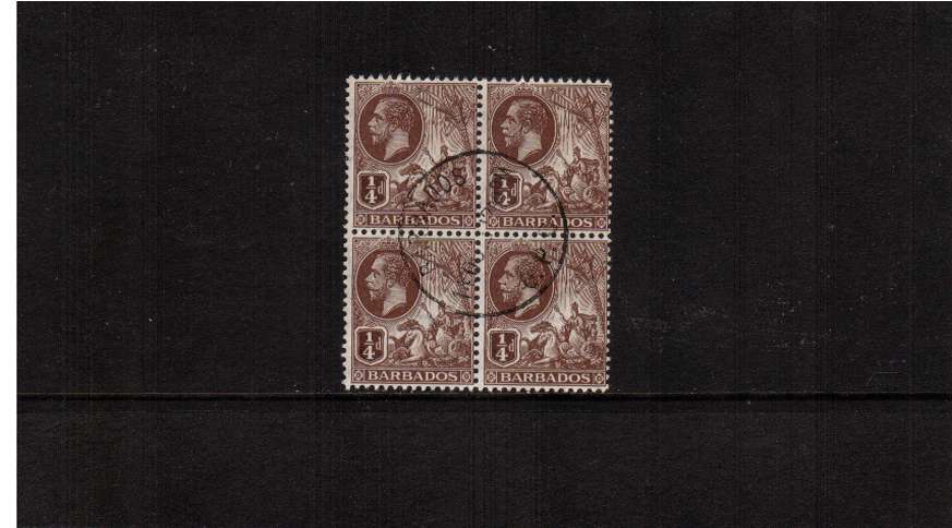 �d Brown in a superb fine used block of four.
<br/><b>ZQD</b>