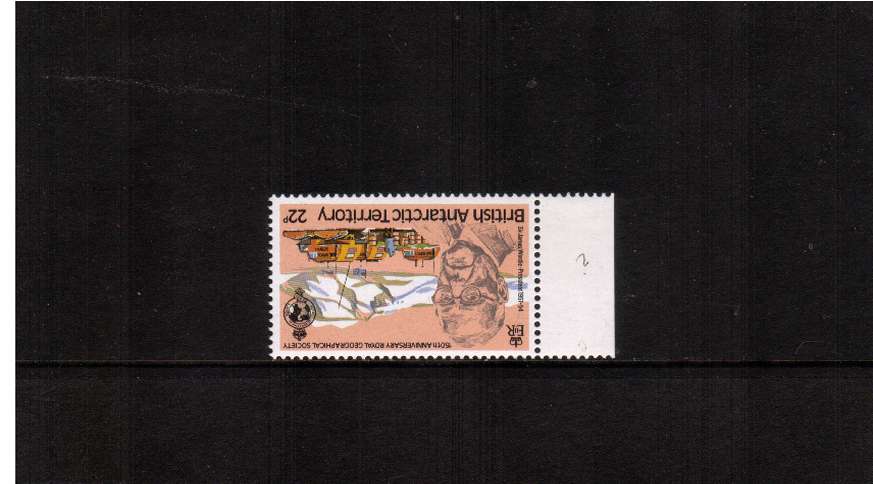 150th Anniversary of Royal Geographical Society 22p single with <br/>INVERTED WATERMARK superb unmounted mint with the benefit of being marginal.
<br/><b>ZQF</b>