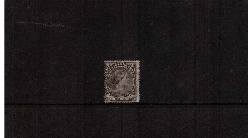 4d Grey-Black on WATERMARKED paper.<br/>A reasonable good used example of the very scarce stamp very clearly showing without<br/>any aid that the stamp is in fact watermarked!! SG Cat �500
<br/><b>ZQF</b>