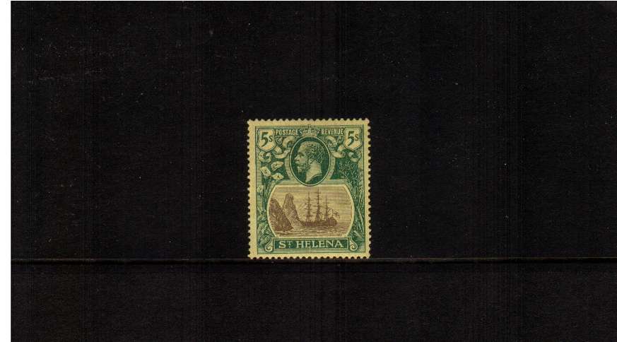 5/- Grey and Green on Yellow. A fine lightly mounted mint stamp.
<br/><b>ZQG</b>