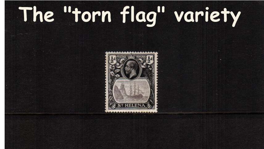 A superb unmounted mint stamp<br/>showing the illustrated variety ''torn flag'' 

<br/><b>ZQG</b>