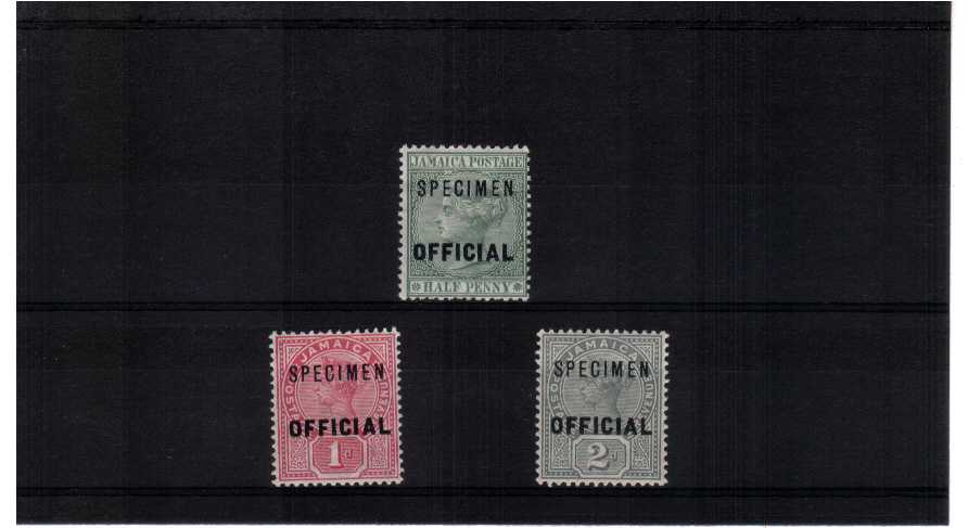 fine lightly mounted mint officals SPECIMEN set of 3