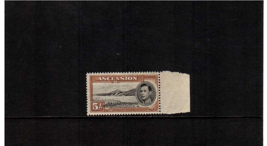 5/- superb unmounted mint right side marginal single perforation 13�