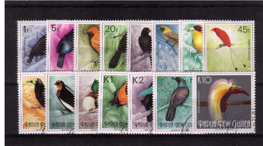 Birds of Paradise superb fine used set of fifteen.