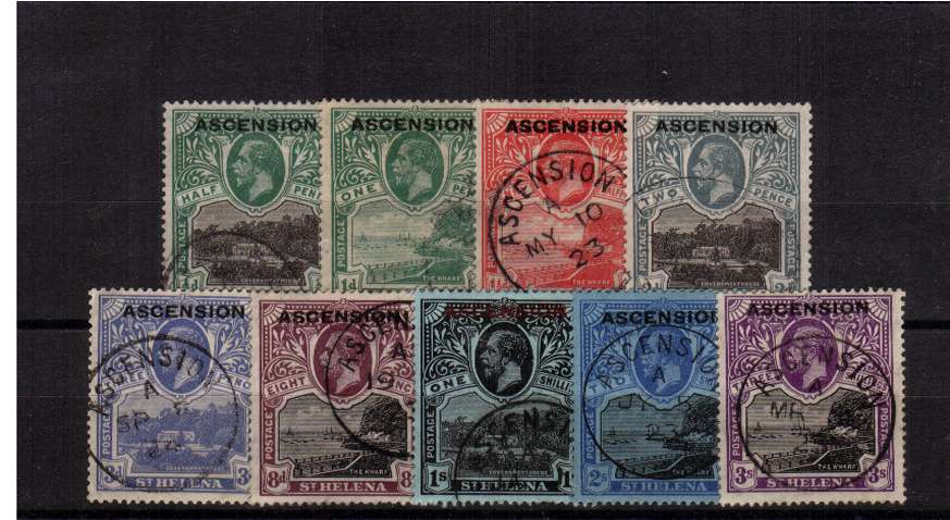 The ST HELENA set of nine overprinted ASCENSION superb fine used. A fine set!

<br/><b>ZQP</b>