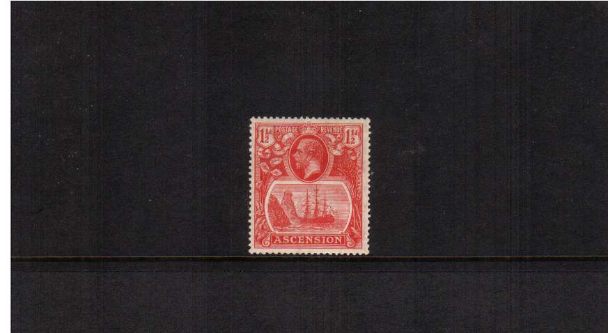 1�d Rose-Red. A fine lightly mounted mint stamp showing the variety ''TORN FLAG'' 
<br/><b>ZQP</b>
