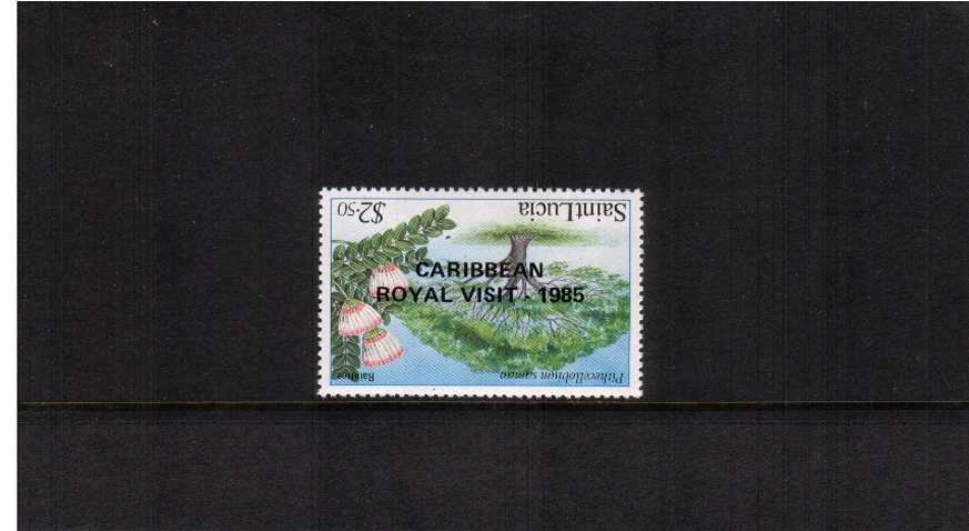 The Caribberan Royal Visit overprint INVERTED on the $2.50 Raintree single superb unmounted mint