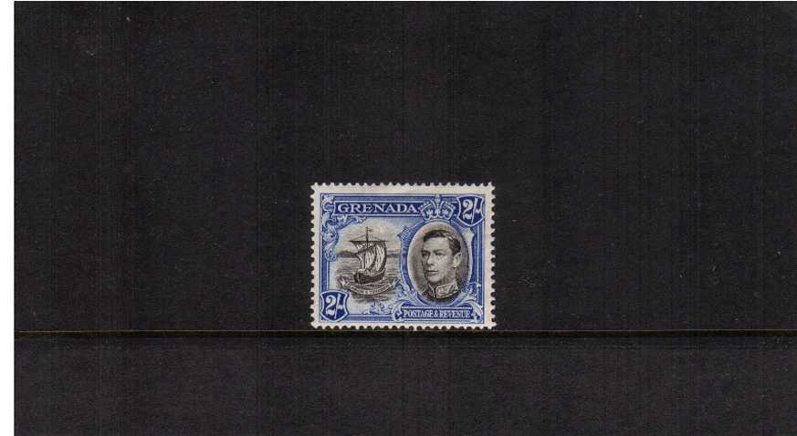 2/- Black and Ultramarine - Perforation 13� x 12�.<br/>A superb unmounted mint single