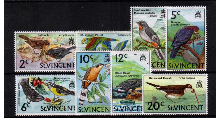 Birds- A fine lightly mounted mint set of eight.