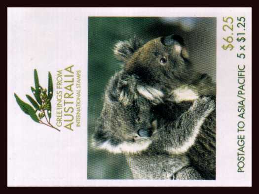 $6.25 Greetings from Australia - Washington imprint complete unfolded flat booklet 
