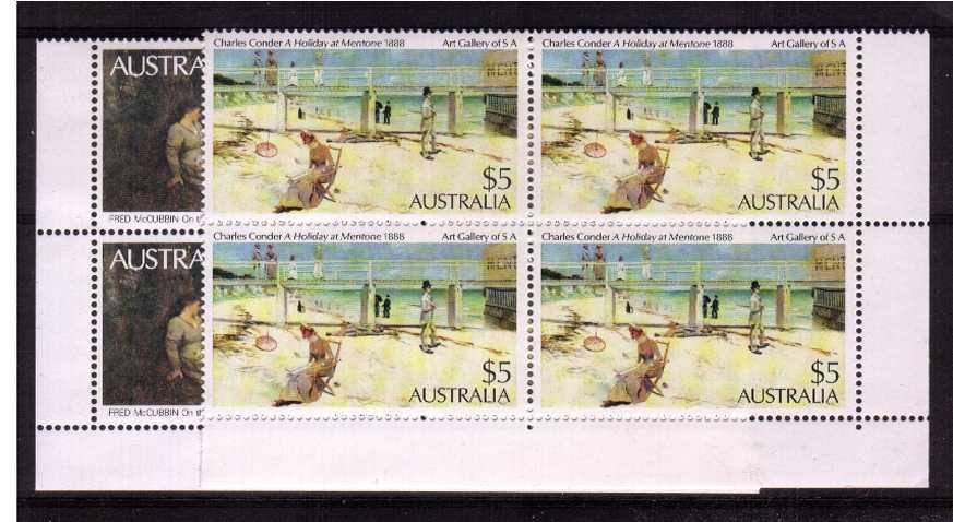A superb unmounted mint set of two in corner blocks of four.
