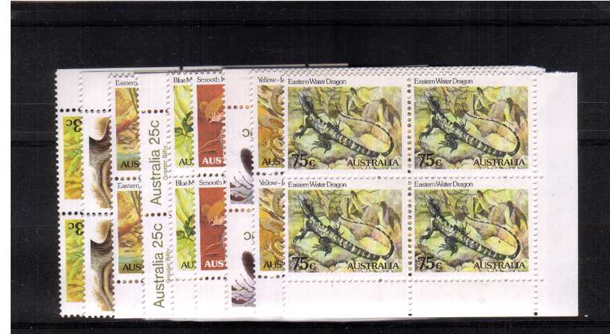 Animals and Reptiles set of nine - Perforation 14x14� in corner blocks of four