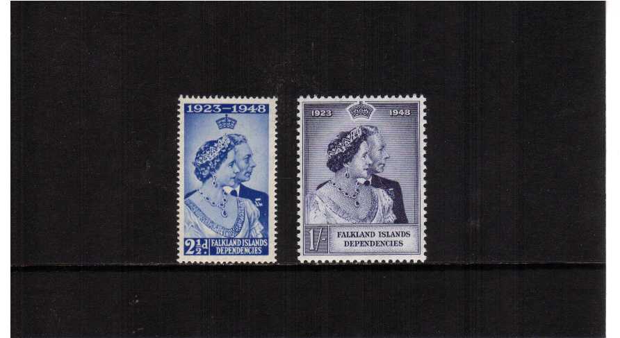 The 1948 Royal Silver Wedding set of two lightly mounted mint.<br/><b>SEARCH CODE: 1948RSW</b>