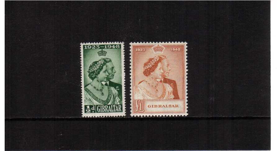 The 1948 Royal Silver Wedding set of two superb unmounted mint.<br/><b>SEARCH CODE: 1948RSW</b><br><b>QMX</b>